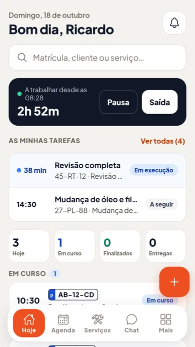 App SasKar Pro no telemóvel